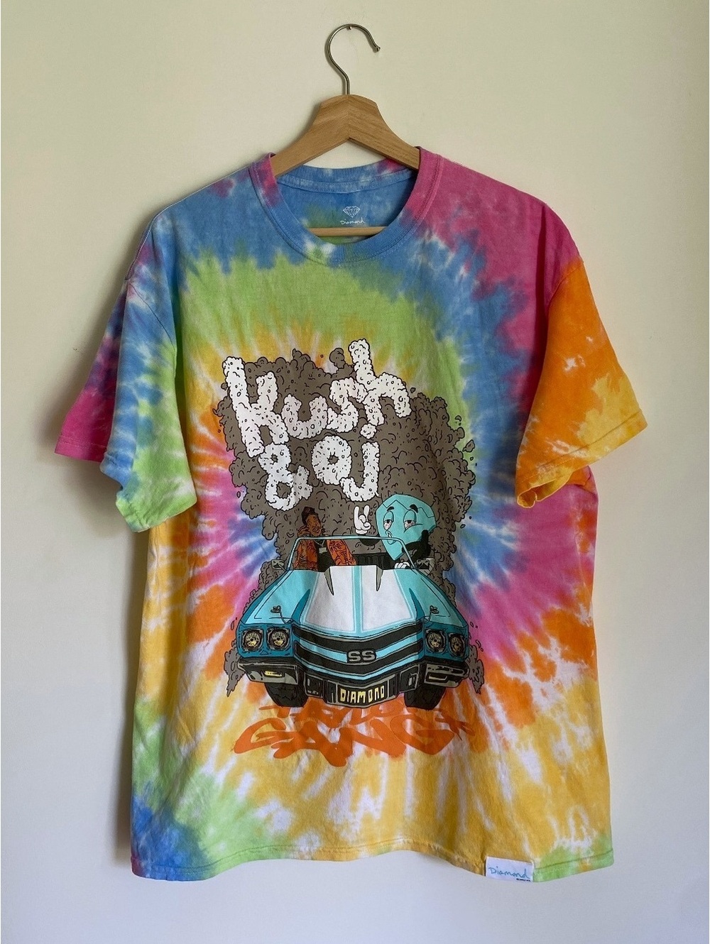 Diamond Supply Co Taylor Gang Weedmaps Kush & OJ Tie Dye Graphic T-Shirt XL Fit